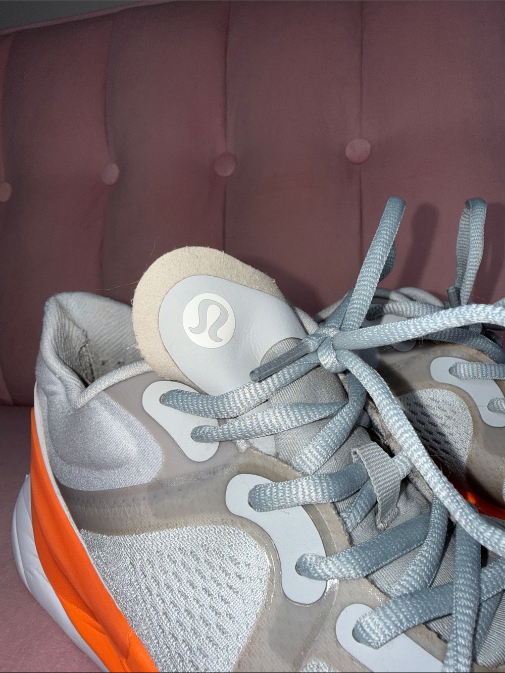 Lululemon Blissfeel Running Shoes Size 9 Vapor Highlight Orange White Sneakers - Picture 14 of 14